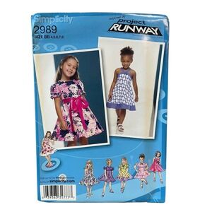 Simplicity 2989 Toddler Child Dress Sewing Pattern Size 4-8 Project Runway